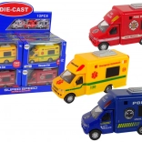 Rescue Vehicles with Friction Drive - Police, Firefighters, Ambulance