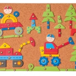 Woody plank met vormen om vast te spijkeren – vervoersmiddelen