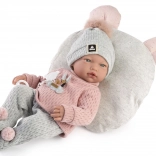 Guca realistic baby doll with sounds, soft fabric body 38 cm