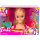 Barbie stylingshoofd neon regenboog blond haar