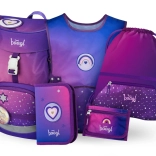 Set scolaire Chevaux Cœur : sac à dos, trousse, sac, tablier, porte-monnaie