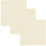 Soft foam mat HUMBI 180 × 60 cm, waterproof large puzzle, cream, 3 pcs