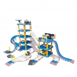 Grote garage politiebureau, 4 verdiepingen, tankstation, 100 onderdelen