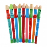 Wooden flute with colorful design