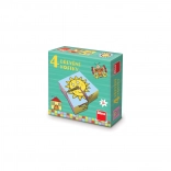 Dino cubes en bois pour les tout-petits 4 pcs