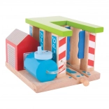 Bigjigs Rail station de lavage pour trains en bois