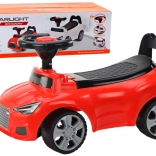 Loopfiets met rugleuning, claxon en opbergruimte – rood