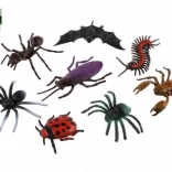 set van 8 kunststof insectenmodellen (7–12 cm) in zakje