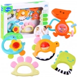 Set of 5 Rattles and Teethers Dinosaurs