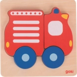 Puzzle en bois camion de pompiers encastrable