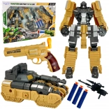 Woopie 3-in-1 transforming robot, tank and foam dart blaster – brown