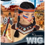 Pruik met hoofdband Indiaans meisje