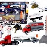 Space Figurine Set with Rocket and Truck, 15 Pieces
