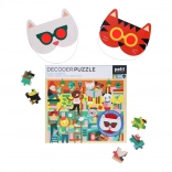 Petit Collage puzzel bibliotheek met 3D-brillen