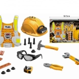 kindergereedschapsset met vest, helm en zaklamp
