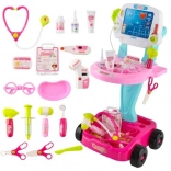 Kids’ Doctor Playset with Trolley – Pink, 18 Pieces