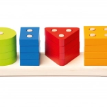 Houten sorteerpuzzel voor vormen CUBIKA, 17 delen