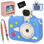 Blauwe digitale kinderfoto camera astronaut