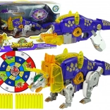 Dinobots robotische schietspel Paarse Triceratops met doelwit