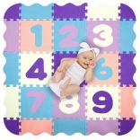 Humbi foam educational play mat 3-in-1 with playpen and numbers, 120 × 120 cm, pastel