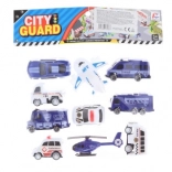 Set politiewagens met vliegtuig en helikopter