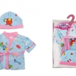 Blauwe badjas met muts voor poppen 40-45 cm