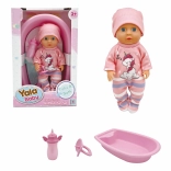 Baby with Pink Bathtub 20 cm