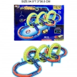 Light-Up Race Track for Kids 3+ with 3x 360° Loops and LED Car, 74 Pieces