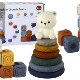 Educational Set for Toddlers Soft Blocks Pyramid with Bear