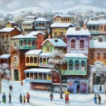 Puzzle Schnee im alten Tiflis 1000 Teile