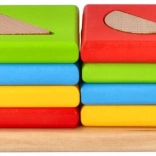 GOKI wooden puzzle – 4 colorful shape towers