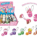 Sleutelhanger met mini-slijm in een bekertje