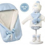 Llorens outfit for New Born dolls 40–42 cm, 5-piece set with swaddle wrap