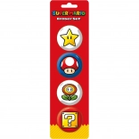 Set gummen Super Mario – 4 stuks