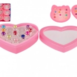 Verstellbare Kinder-Ringe mit Perle 12 Stück in der Schachtel