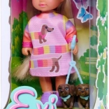 Evi Love doll on a walk with puppies