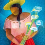 Puzzel vrouw met aronskelken 1000 stukjes BLUEBIRD