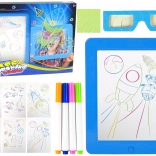 Magic 3D LED Drawing Board with Glasses – Blue