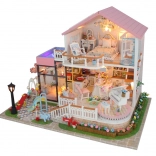 maquette de maison miniature jolie villa avec éclairage LED
