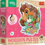 Houten contourpuzzel TREFLICI – gelukkige familie, 50 stukjes