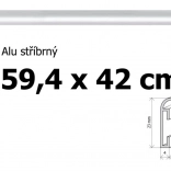 Aluminiumrahmen für Puzzle und Poster A2 59,4 × 42 cm – silber