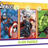 Puzzel 3x50 Disney Marvel The Avengers – jouw held
