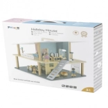 Maison de poupées en bois pour les vacances avec terrasse