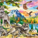 Puzzle Wolf Family and Eagles 300 pieces CASTORLAND