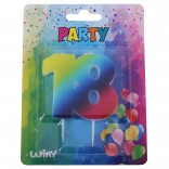 Rainbow Birthday Candle Number 18