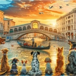 Puzzle Trefl Chiens à Venise 1000 pièces