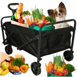 Opvouwbare toeristische transportkar voor boodschappen met zwenkwielen en telescopische handgreep