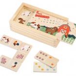 domino ferme 2kids toys – domino en bois à double face pour enfants