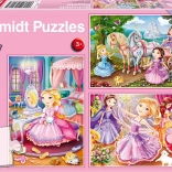 Puzzles Princesses de contes de fées 3×24 pièces SCHMIDT