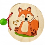 Livre d'images en bois avec renard et animaux de la forêt